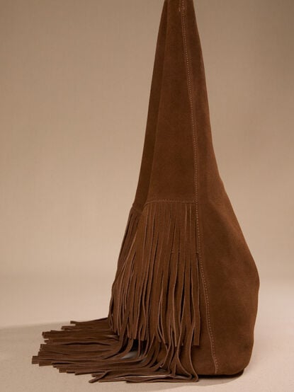 Millie Suede Fringe Tote Bag - TULLABEE