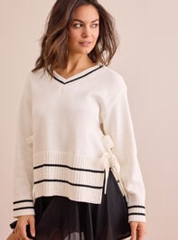 Varsity Side Tie Pullover - TULLABEE