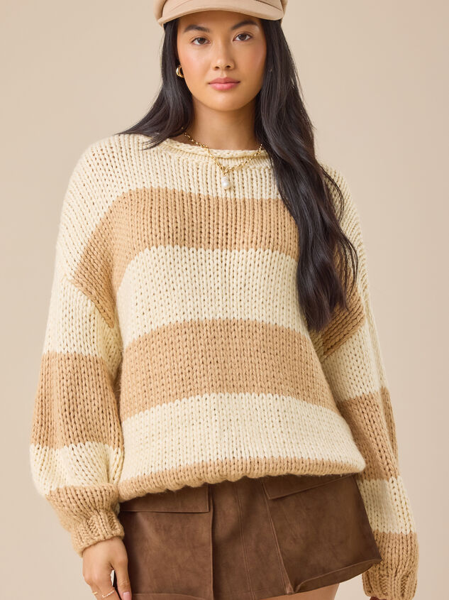 Fawn Striped Sweater Detail 2 - TULLABEE