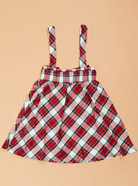 Charlie Toddler Plaid Dress Overall with Top Detail 4 - TULLABEE