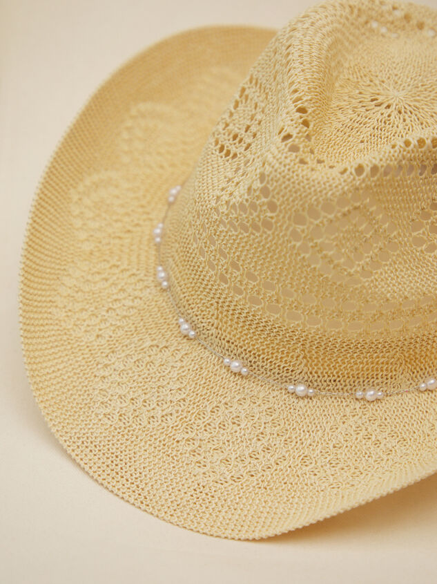 Natalie Pearl Trim Cowboy Hat Detail 3 - TULLABEE