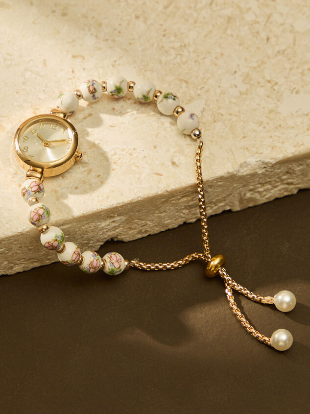 Painted Bead Pull Tie Watch - TULLABEE