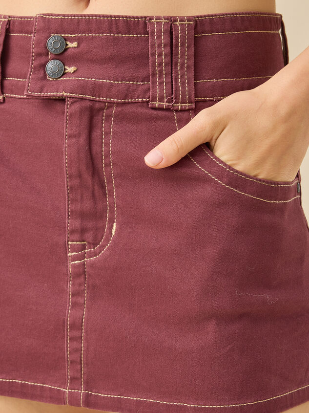 Nicole Double Button Mini Skirt Detail 3 - TULLABEE