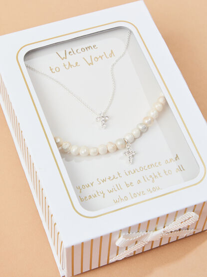 Cross Jewelry Mom Mini Set by Mud Pie - TULLABEE