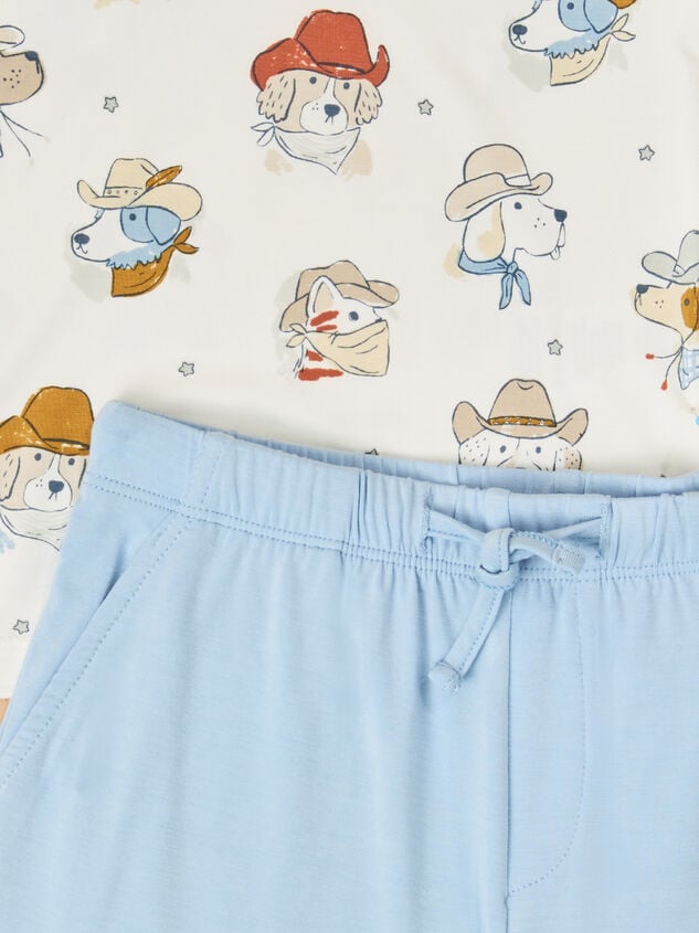 Cow-Dog Polo and Short Set Detail 2 - TULLABEE