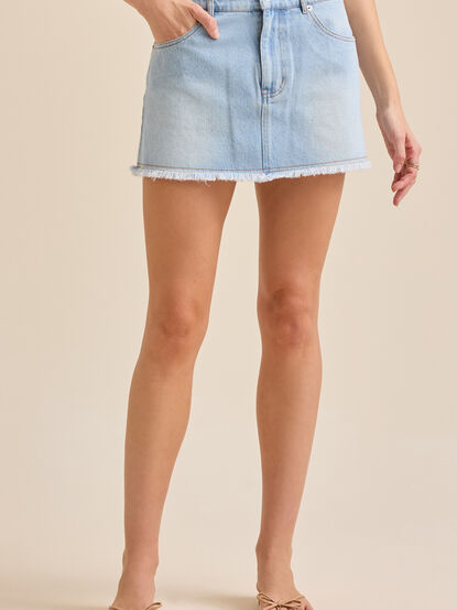 Britt Bow Denim Skirt - TULLABEE