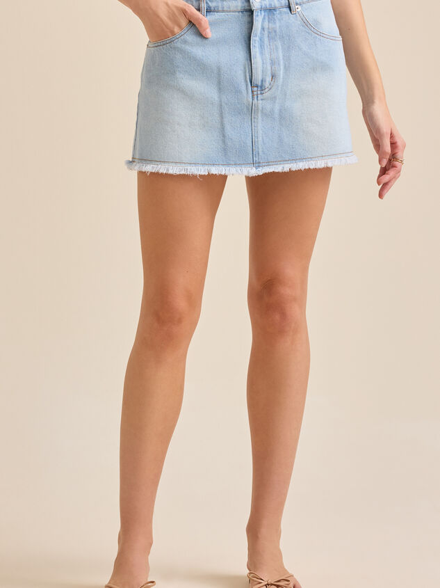 Britt Bow Denim Skirt Detail 2 - TULLABEE