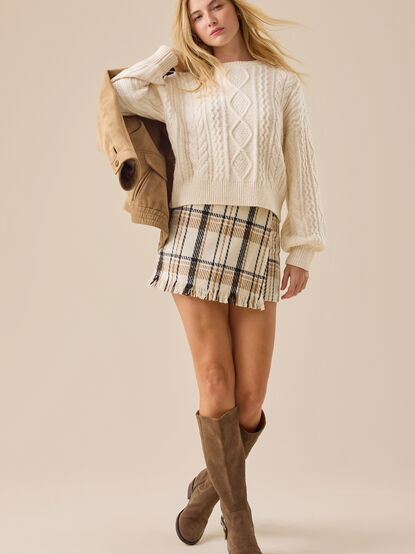 Diane Cropped Cable Sweater - TULLABEE