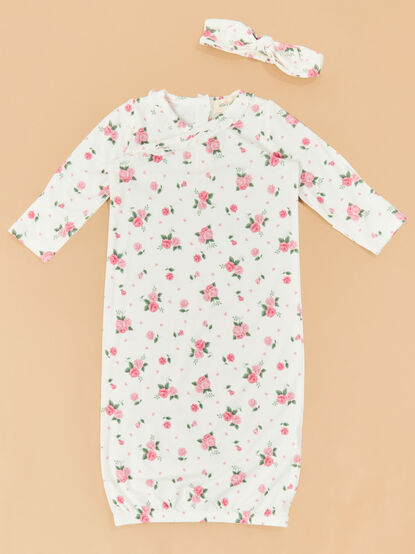 Rosie Rosettes Nightgown with Headband - TULLABEE
