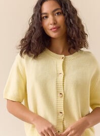 Rosie Short Sleeve Cardigan Detail 2 - TULLABEE
