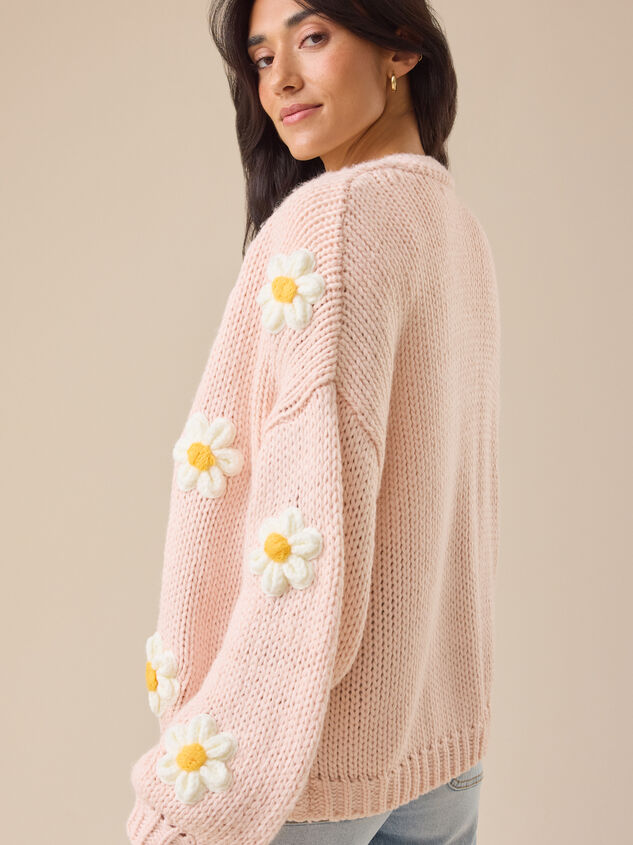 Daisie 3D Floral Cardigan Detail 4 - TULLABEE