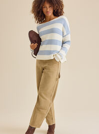 Mariah Striped Boatneck Sweater Detail 3 - TULLABEE
