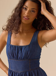 Ava Denim Mini Dress Detail 3 - TULLABEE