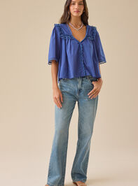 Regan Lace Trim Babydoll Top Detail 2 - TULLABEE