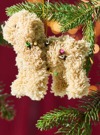 Blonde Furry Dog Christmas Ornament - TULLABEE