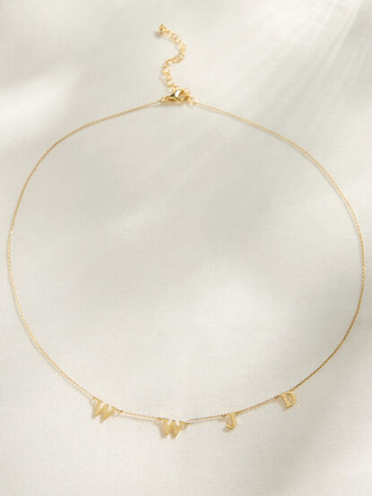 18K Gold WWJD Charm Necklace - TULLABEE